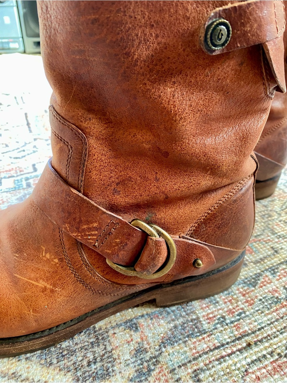OLUKAI 20254 WOMEN'S NAHUKU SHORT LEATHER BOOT - 7 Cognac Brown - Picture 4 of 11
